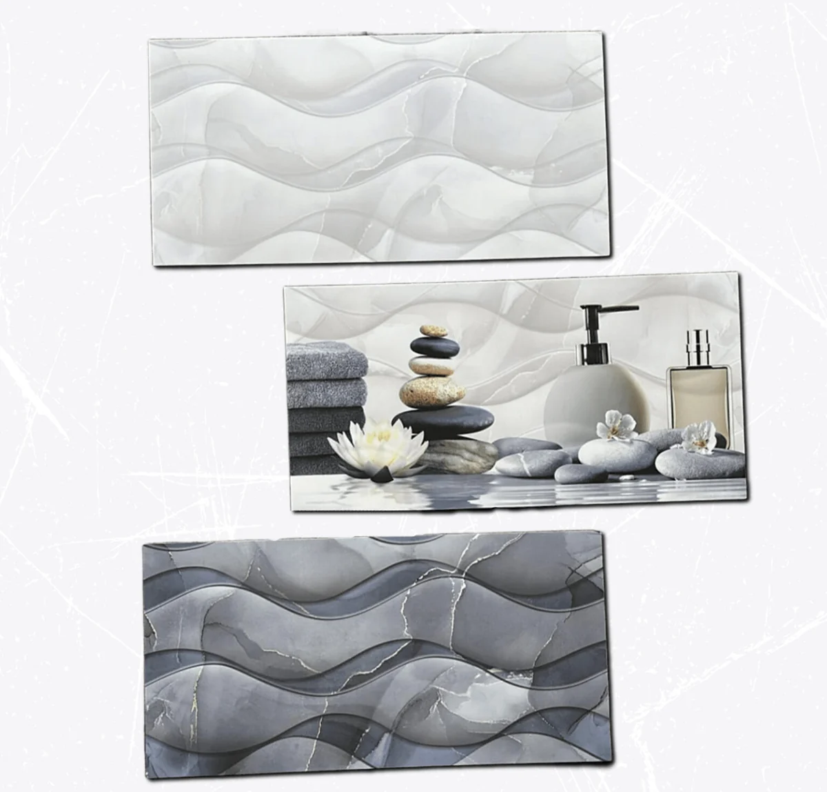 Cerámica 30 x 60 con ondas decorativas para paredes de baño en Lima